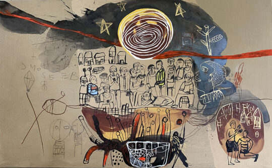 painting Hako Hankson, mixed media on canvas